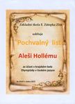 Aleš Hollý - pochvalný list